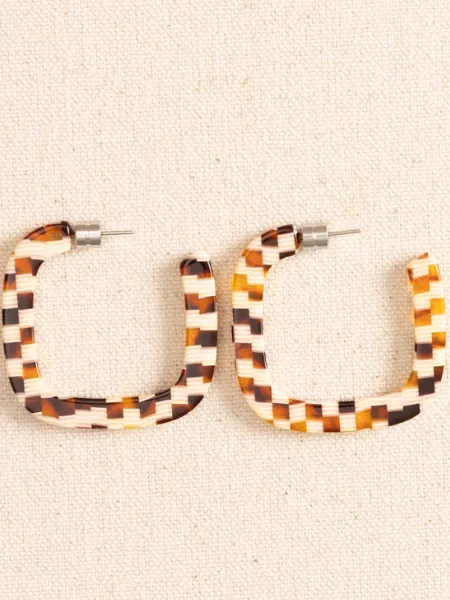 Midi Square Hoop Earrings